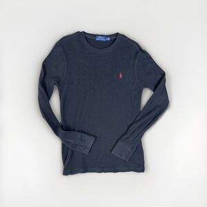 Polo Ralph Lauren Black Long-sleeved Pullover Thermal Crewneck Size Med